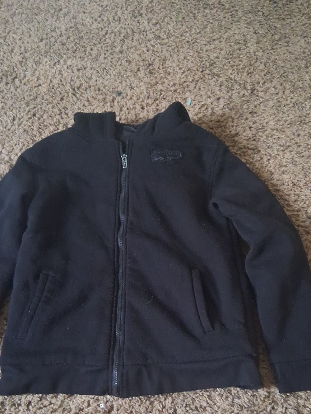 Reebok Black Tonal Embroidered Logo Fleece